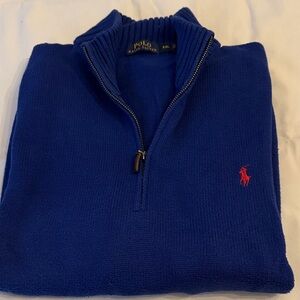 Polo by Ralph Lauren Men's Royal Blue Zip-Up Sweater